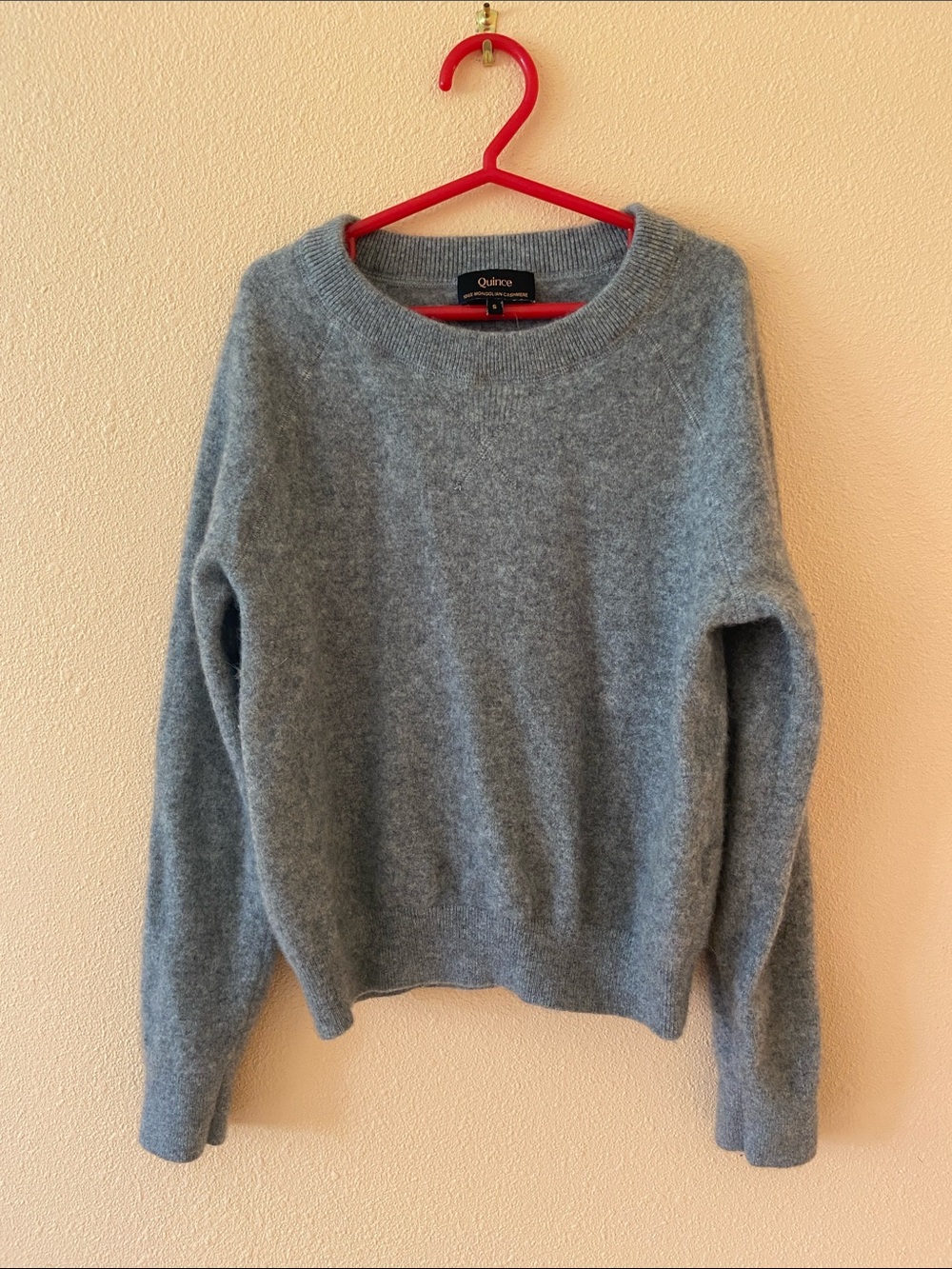 Kids Grey Quince Mongolian Cashmere Sweater, Size Small